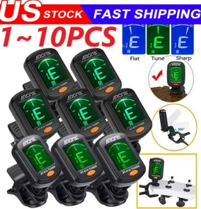 LCD Clip auf Chromatisch Akustikgitarre E-Gitarre Bass Ukulele Banjo Violine Stimmgerät - Bild 1 von 17