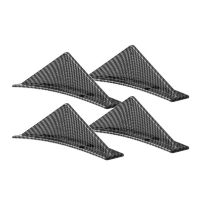 4Pcs Carbon Fiber Look Car Rear Bumper Lip Diffuser Splitter Curved Spoiler ABS - Image 1 of 4