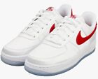 NIKE AIR FORCE 1 '07 ESS  SATIN VARSITY RED TRAINERS DX6541-100 Rrp £160