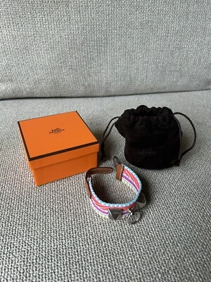 Hermes Collier De Chien Stoff und Leder Armband - Bild 1 von 4