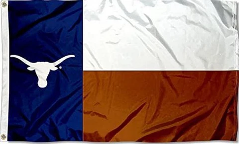 Texas Longhorns TX State Flag 3x5FT - With 2 Grommets HOOK 'EM TU UT Cover