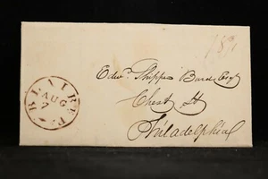 Pennsylvania: Blairsville 1835 Stampless Cover, BROWN STENCIL CDS, Indiana Co - Picture 1 of 4
