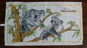 Toalla de té Australian Souvenir Koala Bear & Baby 100 % algodón 18" x 31" Australia - Imagen 1 de 1