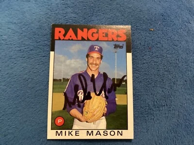 MIKE MASON SIGNED 1986 TOPPS MINT CARD #189, RANGERS/ FREE POSTAGE!!!! - Image 1 of 4