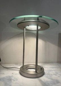 Robert Sonneman George Kovacs Silver Saucer Post Modern Table Lamp Saucer 70s 80 - Picture 1 of 12