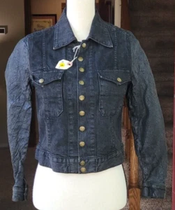 Women's Current/Elliott Sz S Snap Jacket Bomber Moto Black Mixed Media - Picture 1 of 3