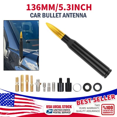 ANTENA DE ALUMINIO CALIBRE 50 BULLET negra dorada para Nissan Frontier 2000-2019 NUEVA Foto 1 de 4