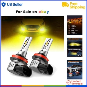 LED Fog Light Bulbs Yellow H11 12000LM Bright Daytime Running 2 Pack - Picture 1 of 9