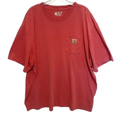 Carhartt Loose Fit Tee Mens Size 2XL Salmon Pink Crew Neck Short Sleeves T-Shirt - Image 1 of 4