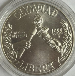 1988-D OLYMPIC COMMEMORATIVE SILVER DOLLAR COIN - Picture 1 of 2
