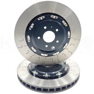 FOR NISSAN GTR GT-R R35 FRONT TWO PIECE FLOATING GROOVED BRAKE DISCS PAIR 380mm - Picture 1 of 11