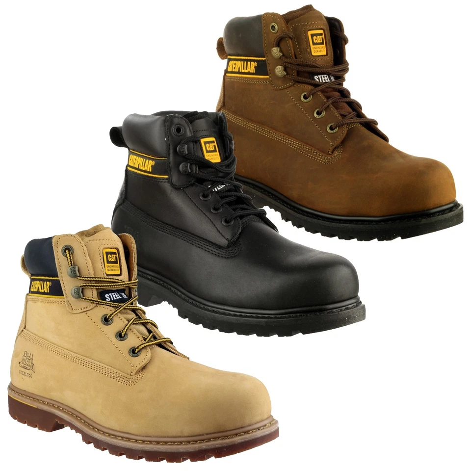 Mens Caterpillar Holton SB Safety Steel Toe Cap Lace Up Work Boots Sizes 6 to 15 - Image 1 of 1