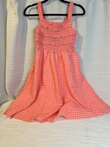 Gingham Dress Smocked Ruffle Sundress Sleeveless Casual Summer Dress - Picture 1 of 9