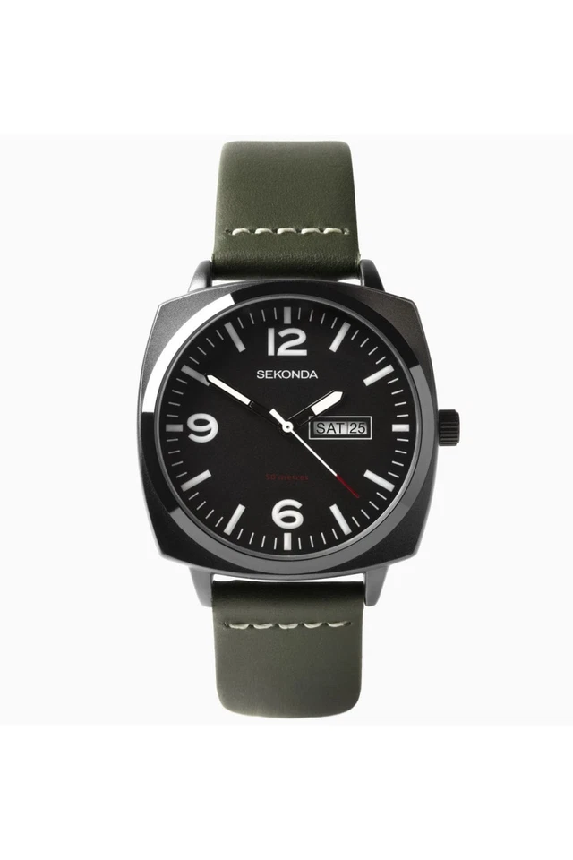 Reloj piloto Sekonda caballero correa cuero verde 40 mm 1990 Foto 1 de 1