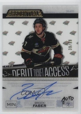 2023-24 Credentials Debut Ticket Access Acetate /99 Brock Faber Rookie Auto RC - Image 1 of 2