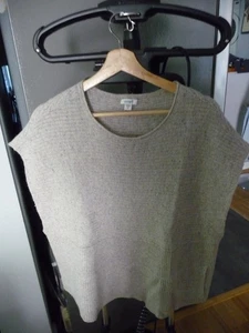 PURE JILL MELANGE GREY WOOL LINEN BOXY VERY OVERSIZED KENGAROO POCKET VEST SMALL - Picture 1 of 5