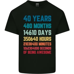 40th Birthday 40 Year Old Mens Light Cotton T-Shirt - Picture 1 of 25