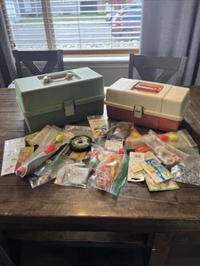 Plano Tackle Box Vintage Lot Of 2 Model 5520 4420 With Accessories - Picture 1 of 14