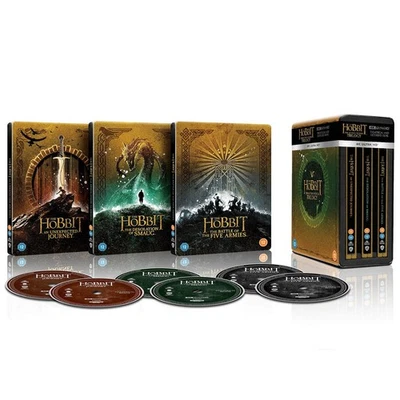  THE HOBBIT TRILOGY BOXSET  4K & BLURAY STEELBOOK SEALED & BRAND NEW - Image 1 of 4