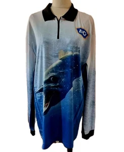 BCF Size Large Mens Long Sleeve Boating Camping Fishing Shirt~Collared~Zip~EUC - Picture 1 of 6