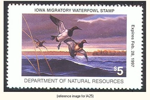 HALFPRICEDUCK Iowa Duck Stamp 1996 $5.00 - Image 1 of 1