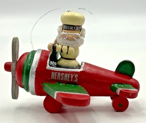 De colección 1988 Hershey's Kurt S Adler Madera Elfo Avión Volador Adorno de Navidad 3.5" - Imagen 1 de 9