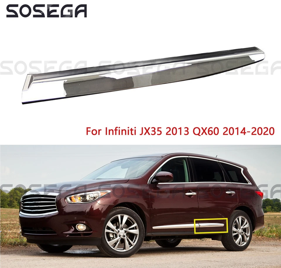 Moldura de porta traseira esquerda para Infiniti JX35 2013 QX60 2014-2020 82871-9NF0A - Imagem 1 de 4