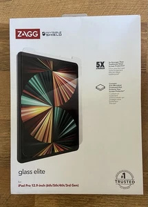 ZAGG Glass Elite iPad Pro 12.9 6th-5th-4th-3rd Gen Clear Print Max Scratch Prot - Picture 1 of 2