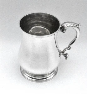 Silver 1 Pint Beer Mug Tankard 1768 London by Thomas Whipham & Charles Wright - Picture 1 of 8
