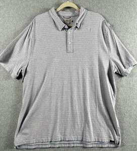 Faherty Polo Mens XXL Blue & Red Striped Soft Pima Cotton Blend - Picture 1 of 6
