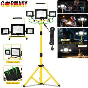 Baustrahler LED Arbeitsleuchte Fluter Strahler Scheinwerfer mit Stativ & Stecker - Bild 1 von 18