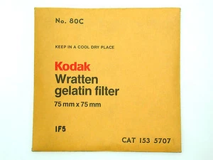 KODAK WRATTEN No. 80C GELATIN FILTER 75 x 75 mm (3x3inch) - Brand New & Sealed - Picture 1 of 1
