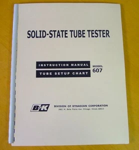 new B&K 607 Tube Tester SETUP DATA Chart Book & Manual - Picture 1 of 1