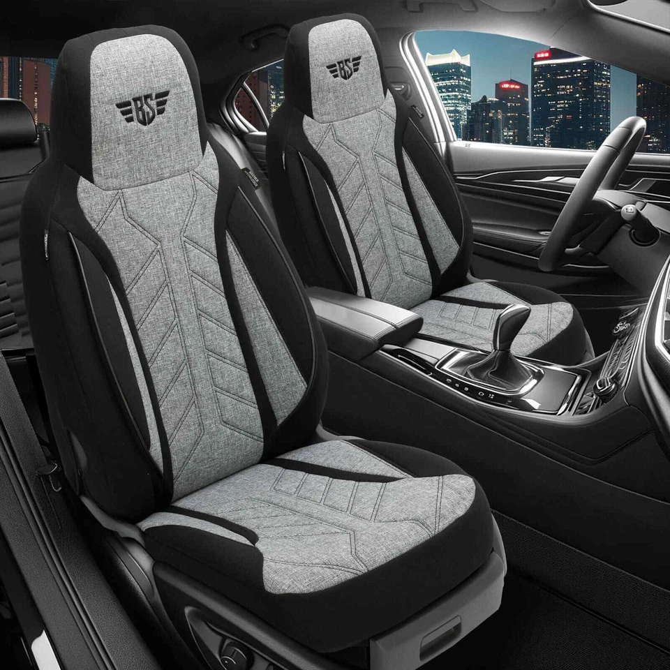 MINDERLAND OTO KILIF SANAYI VE TICARET LIMITED SIRKETI 2x Sitzbezüge passend für Audi A5 F5 (Schwarz-Hellgrau) | Vorne | Pilot HERM201