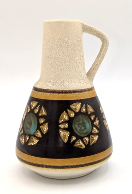 Vintage Dumler & Breiden MCM German Pottery Pitcher Ewer Atomic Atomic Starburst - Image 1 of 4