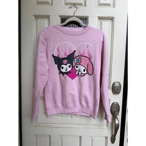 Felpa My Melody Kuromi stampa grafica pullover Kawaii rosa taglia small - Foto 1 di 5