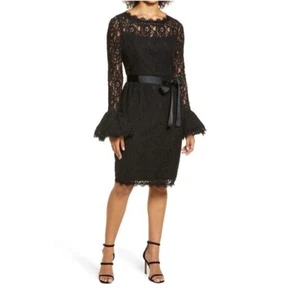 Shani Women’s Black Lace Sheath Dress Long Sleeve Size 14 NWT Nordstrom Formal - Bild 1 von 10