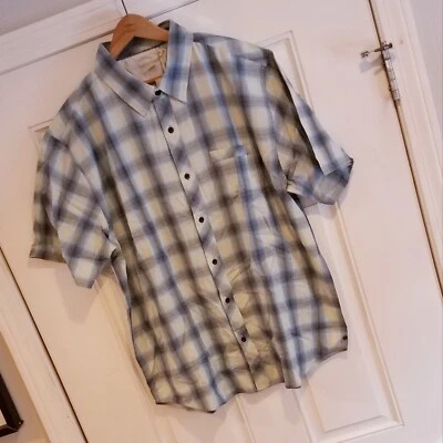 HORNY TOAD MENS XL MICKEY Blue Steel PLAID SHORT SLEEVE SHIRT 100% COTTO P15 - Image 1 of 4