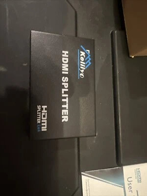 1 in 4 out 4 Port 1080p Full HD HDMI Splitter Hub Repeater Amplifier 3d USA - Image 1 of 4