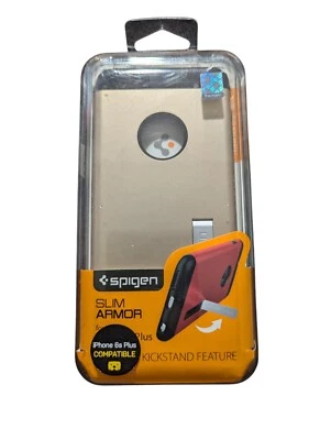 H9. Spigen Slim Armor Case for Apple iPhone 6/6s Plus-Kickstand - Champagne Gold - Image 1 of 2
