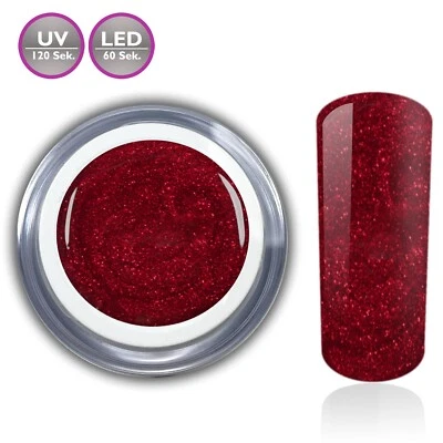 Farbgel Glitter Rot Glitzer Glittergel LED UV-Gel French Nail Art Design Nagel - Bild 1 von 4