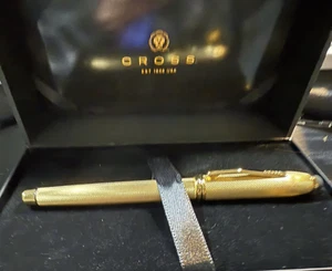 Nuova penna stilografica Cross Townsend (piastra oro 23 kt) pennino medio oro 18 kt - Foto 1 di 6