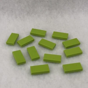 LEGO 3069b Lime Tile 1 x 2 with Groove (x12) - Picture 1 of 2
