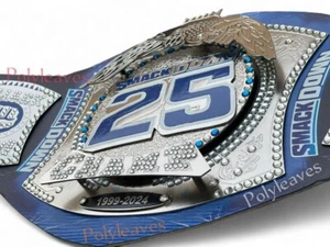 WWE Smack Down 25 Años Edición Especial Spinner Réplica Título Cinturón Correa Cuero - Imagen 1 de 11