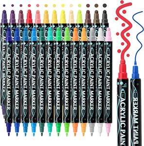 Acrylic Paint Pens Paint Markers-26 Colors Dual Tip Paint Pens for Rock Painting - Picture 1 of 15