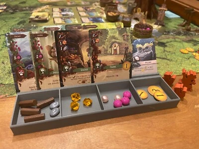 3D Brettspiele Kartenhalter 4 Ablagen grau Brettspiel Zubehör