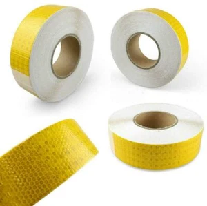 25m Gelb Reflexfolie Reflektierendes Klebeband Folie Reflexfolie Reflektorband - Bild 1 von 2