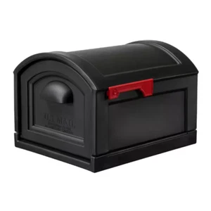 Post-Mount Mailbox Magnetic Closure Plastic Flags Handles Plastic Onyx Black - Picture 1 of 7