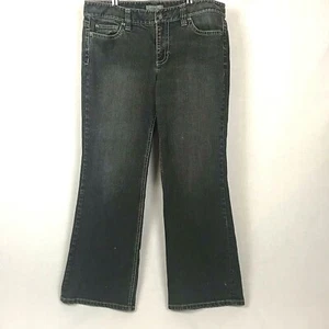 Ann Taylor Jeans Petite Black Stretch Denim Slim Fit Boot Cut Size 12P - Picture 1 of 9