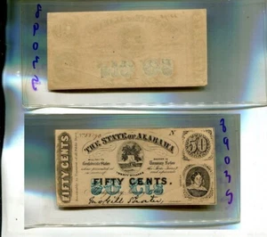 1863 .50 ALABAMA CURRENCY NOTE AU 8903S - Picture 1 of 1